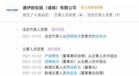 董事兼總經(jīng)理由戶田博也變更為林武志。