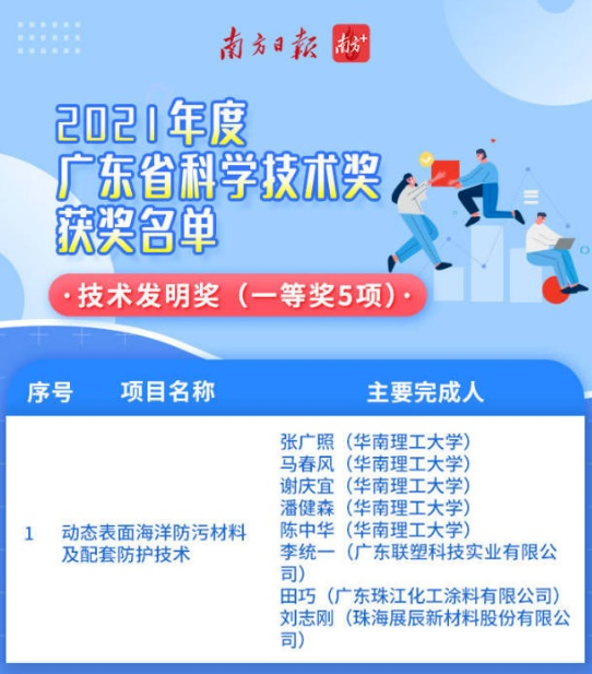 珠江涂料獲廣東省科學(xué)技術(shù)獎(jiǎng)技術(shù)發(fā)明一等獎(jiǎng) 珠江涂料獲廣東省科學(xué)技術(shù)獎(jiǎng)技術(shù)發(fā)明一等獎(jiǎng)