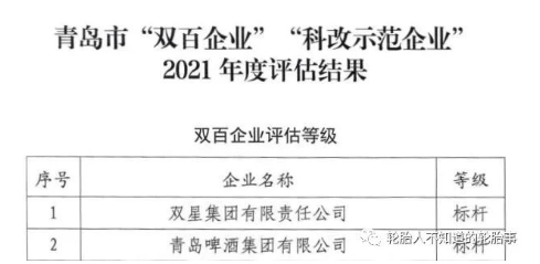 雙星集團(tuán)獲評(píng)全國國企改革“雙百企業(yè)”標(biāo)桿，成為唯一獲此殊榮的輪胎企業(yè)