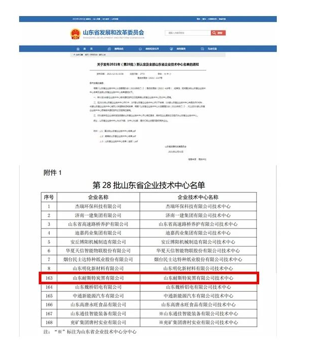 2022年以來(lái)，公司先后榮獲山東省企業(yè)技術(shù)中心、山東省技術(shù)創(chuàng)新示范企業(yè)、山東省高端品牌培育企業(yè)等重磅榮譽(yù)，2項(xiàng)成果入選省技術(shù)創(chuàng)新成果庫(kù)。
