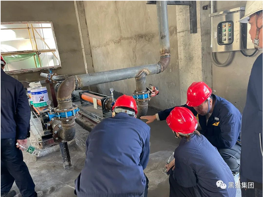 現(xiàn)場檢查的重點施工項目為黑貓股份炭黑尾氣發(fā)電項目、黑貓股份炭黑5號線主袋箱體大修項目、景焦能源公司干法脫硫管道保溫項目、景焦能源公司污泥脫水項目等。檢查組在檢查過程中共發(fā)現(xiàn)14處安全隱患，并要求各工程項目負責人立即整改。