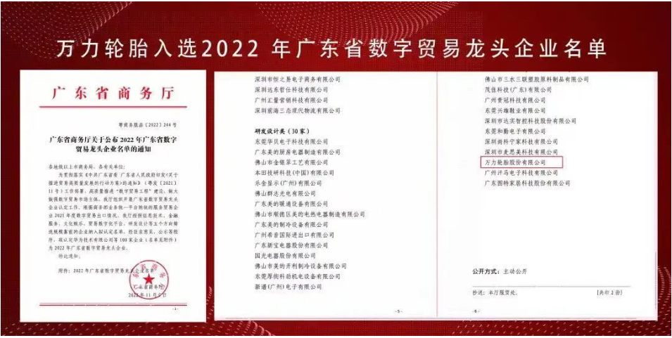 萬力輪胎，入選省級龍頭企業(yè)！