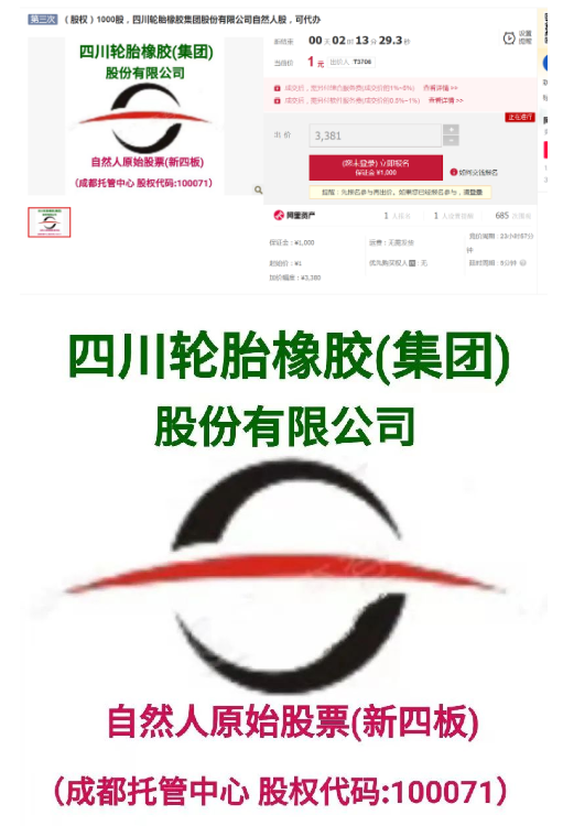 輪胎橡膠集團(tuán)掛牌新四版 股權(quán)正在拍賣 輪胎橡膠集團(tuán)掛牌新四版 股權(quán)正在拍賣