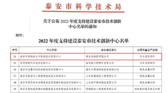 輪胎技術(shù)創(chuàng)新中心，獲批！