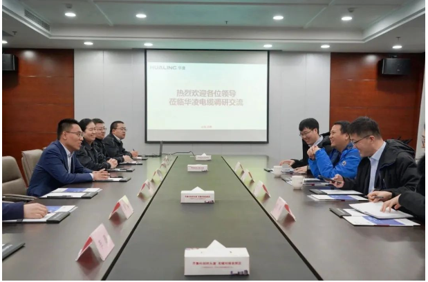 參觀結束后一行領導到會議室進行座談交流。