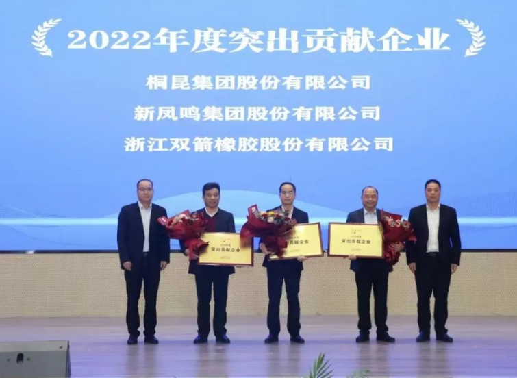 據悉，雙箭股份憑借在過去一年中的卓越表現(xiàn)，榮獲了“2022年度突出貢獻企業(yè)”和“2022年度科技人才先進企業(yè)”兩項殊榮，表彰了企業(yè)在技術創(chuàng)新和經濟發(fā)展方面的杰出貢獻。