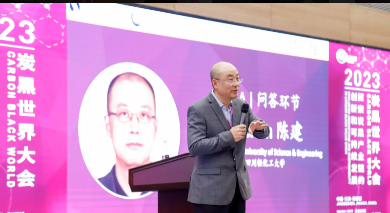 在會上，四川輕化工大學(xué)陳建教授受主辦方Smithers公司邀請，作了題為《炭黑超高硬度的發(fā)現(xiàn)及其對橡膠補(bǔ)強(qiáng)與耐磨性的作用》的大會報告。