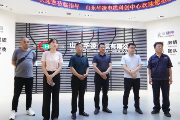 濟南市工商聯(lián)商協(xié)會黨委辦公室主任李少俊，荊州市沙市區(qū)崇文街道黨工委書記胡鵬，沙市區(qū)文旅局局長楊媛璋一行蒞臨山東華凌電纜有限公司進行參觀調(diào)研。在調(diào)研期間，他們首先聽取了有關(guān)中白新材料產(chǎn)業(yè)園建設(shè)情況的介紹。