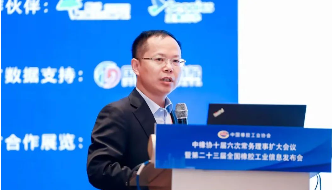 中國(guó)橡膠工業(yè)協(xié)會(huì)副會(huì)長(zhǎng)兼秘書(shū)長(zhǎng)雷昌純作了“橡膠工業(yè)經(jīng)濟(jì)運(yùn)行情況分析和協(xié)會(huì)重點(diǎn)工作及展望”的報(bào)告。以詳實(shí)的數(shù)據(jù)，對(duì)1～8月份國(guó)家統(tǒng)計(jì)局?jǐn)?shù)據(jù)，以及橡膠行業(yè)主要經(jīng)濟(jì)運(yùn)行指標(biāo)進(jìn)行了分析，對(duì)橡膠行業(yè)專利申請(qǐng)情況進(jìn)行了匯總分析，介紹了橡膠行業(yè)開(kāi)展的重點(diǎn)工作的進(jìn)展，并作了展望。