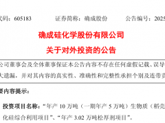 投資7億，建10萬噸/年白炭黑項(xiàng)目！